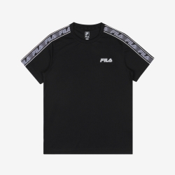 Fila Speedy Logo Tape - Miesten Poolopaita - Mustat | FI-82913